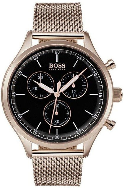 Hugo Boss Chronograph, Edelstahl, Roségold, Quarz, 42 mm, Herren - Bild 1