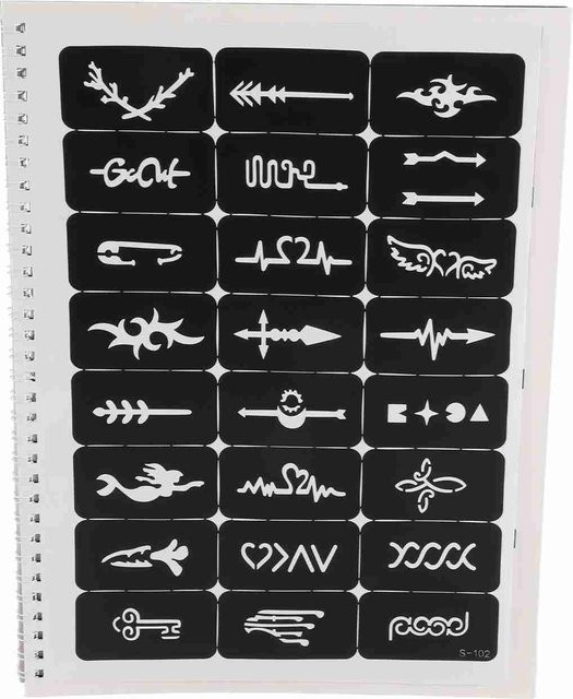 FunCouples Temporäre Tattoo Schablonen, 204 Muster, Weiß, Unisex - Bild 1