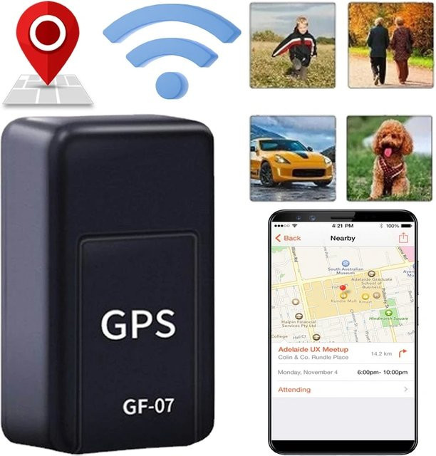 GEMODI Mini GPS Tracker GF07 in Schwarz mit Magnet und Echtzeit-Positionierung per App zur Fahrzeugüberwachung und Anti-Verlust-Funktion - Bild 1