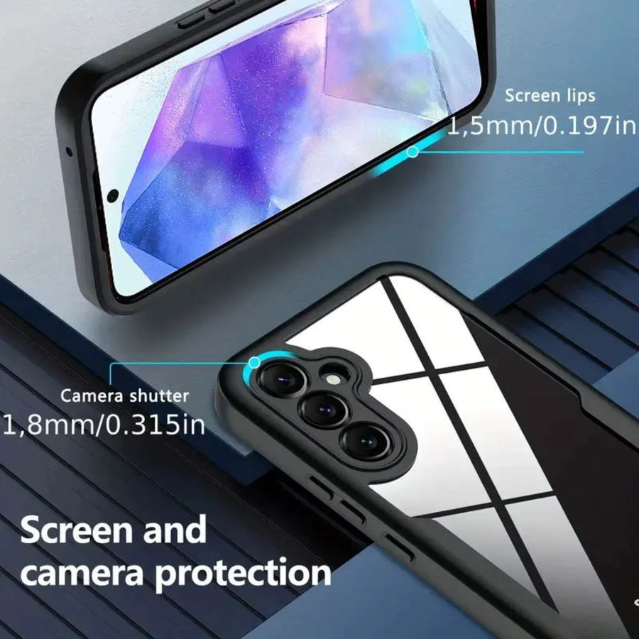 360 Grad All-Inclusive Displayschutzhülle für Samsung Galaxy A57 A56 A55 Serie in Schwarz oder Lila - Bild 1