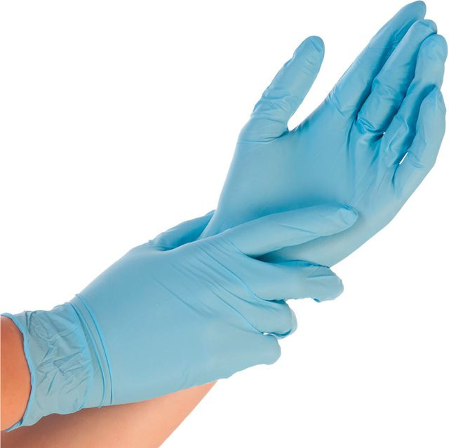 Hygostar Einweg-Nitrilhandschuhe Safe Light in Blau, Größe XL, 100 Stück pro Packung - Bild 1