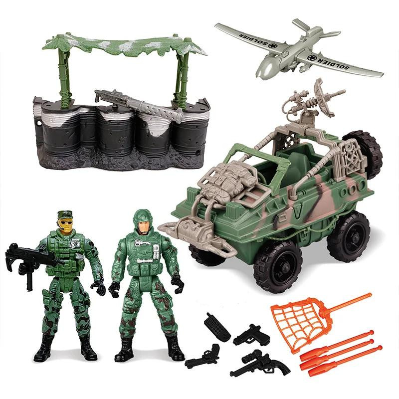 Yiran toy 1 Soldaten-Set Armeefahrzeuge Militärwaffen Armeegrüne Tarnung ab 18+ - Bild 2