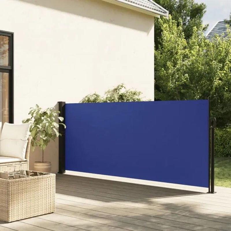 Ausziehbare Seitenmarkise aus Polyester von Vidaxl in Blau, B: 120 cm, L: 600 cm - Bild 1
