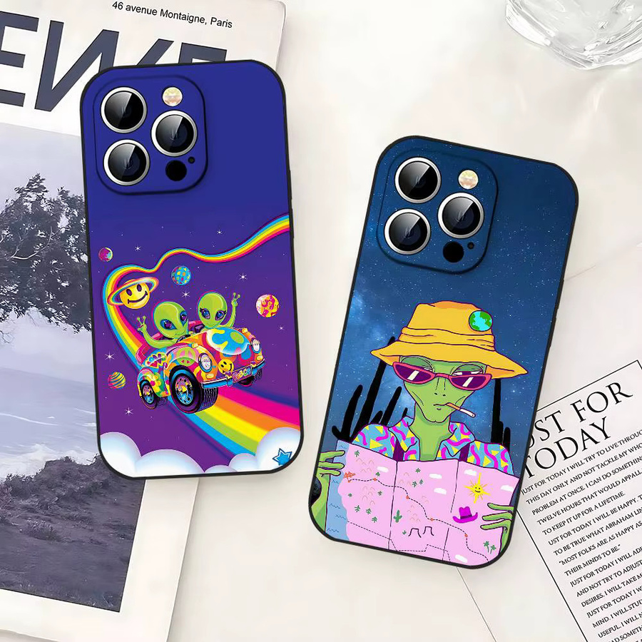 Mesuca UFO Alien Thing Handyhülle aus weichem TPU für iPhone 11 bis iPhone 17 Pro Max Plus und Mini, Multicolor - Bild 3