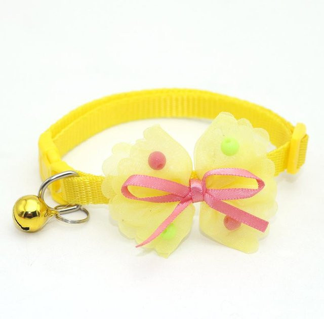 Haustier Halsband mit Perlen, Schleife und Glöckchen, Unisex - Bild 1