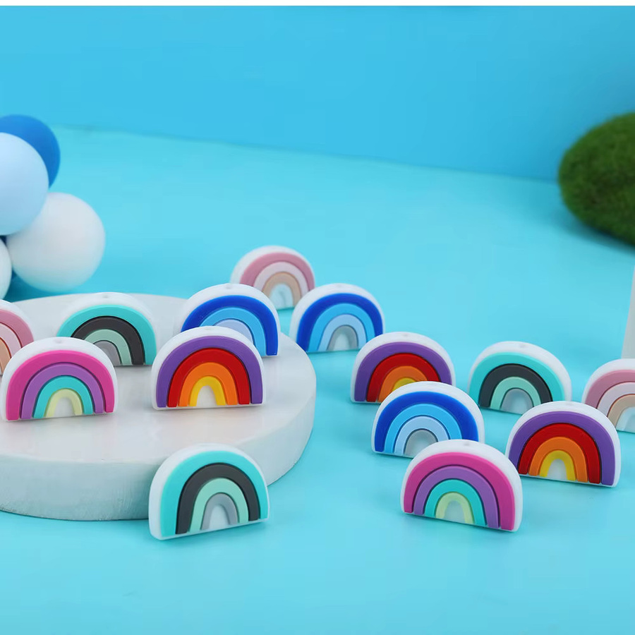 kovict Silikon Perlen, Regenbogen Form, 10 Stück - Bild 2