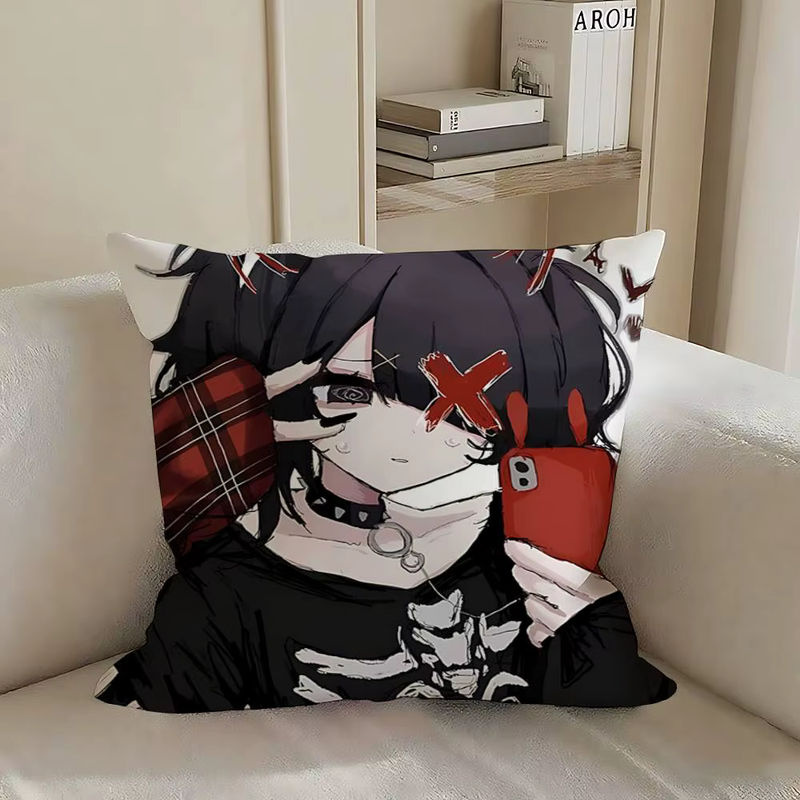 KAngel Ame-Chan Kissenbezug aus weichem Plüschstoff mit doppelseitigem Druck, quadratisch, B/B/B: 40 x 40 x 40 cm, mehrfarbig - Bild 5