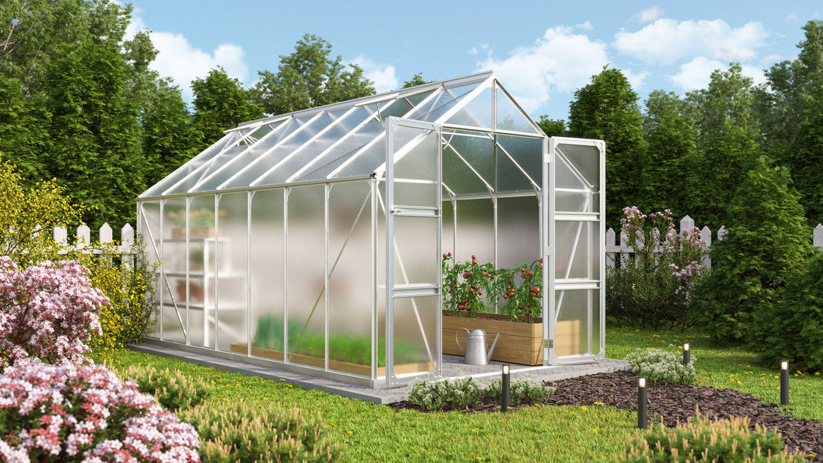 Vitavia Gewächshaus Domus 11500 aus Aluminium in Silber mit Polycarbonat-Verglasung und 11,5 m² Anbaufläche - Bild 2
