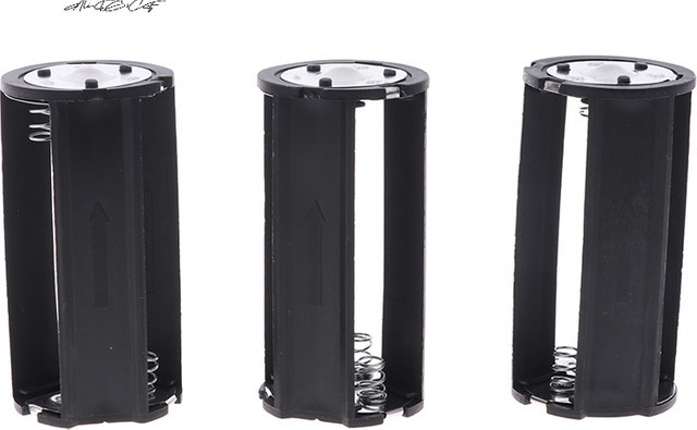 Batterie-Adapter Konverter von KOQZM für 3x AA auf D Größe, Schwarz - Bild 1