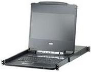ATEN CL6708MW KVM-Konsole mit KVM-Switch, 8 USB-Anschlüsse, 17.3 Zoll Full HD, Schwarz, 1U Rack-Einbau - Bild 1