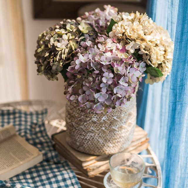 Dekorative blaue Hortensien aus Seide von smr als künstliche Blumen für deine Heimdekoration, Hochzeit oder Weihnachtsdekoration - Bild 1