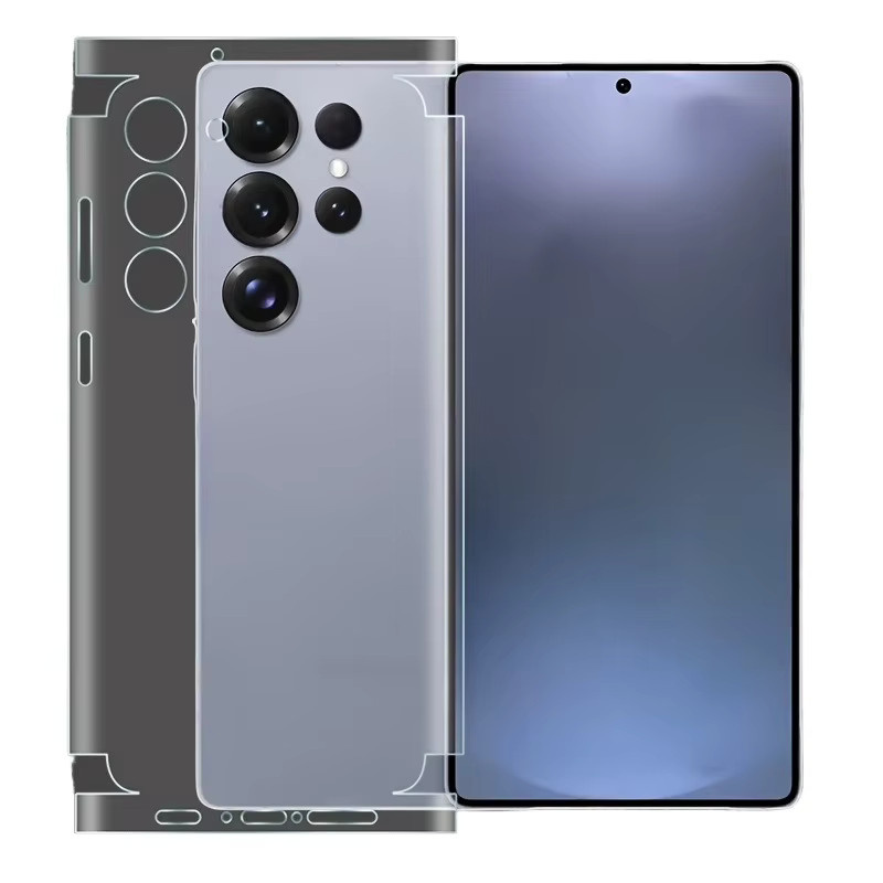 Transparentes Hydrogel-Rückseitenfolie mit Rahmenschutz für Samsung Galaxy S25 Ultra und S24 Ultra - Bild 4