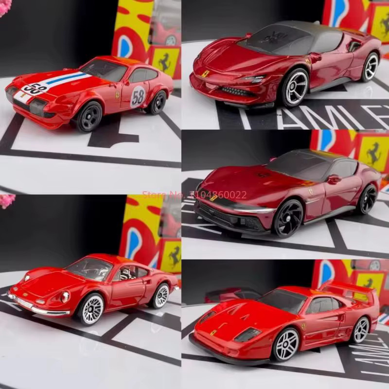 Hot Wheels Ferrari-Set, 5-teiliges Set, rote Formel-1-Sammlerautos, 1:64, ab 3 Jahren - Bild 4