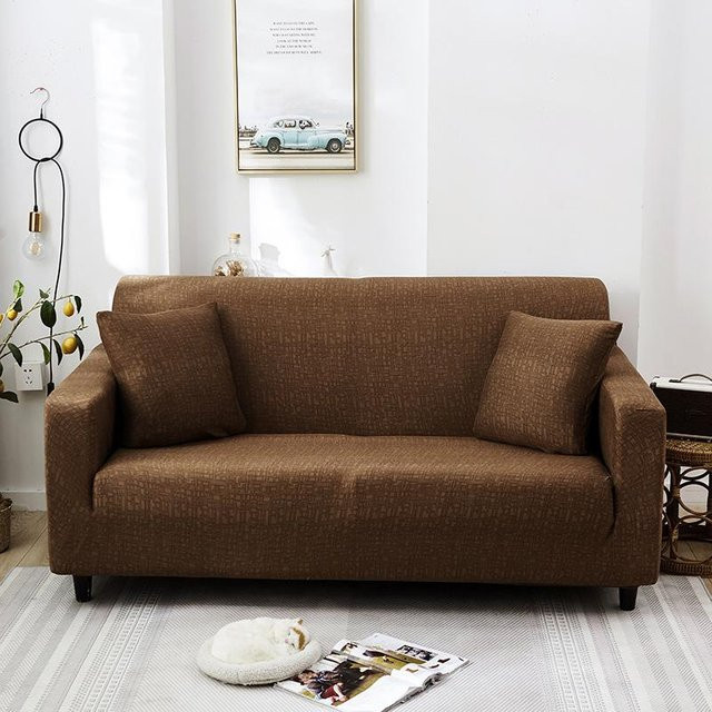 BC-Warm Home All-Inclusive Stretch-Sofabezug, braun, rutschfest und elastisch, für Sofas von 190-230 cm - Bild 1