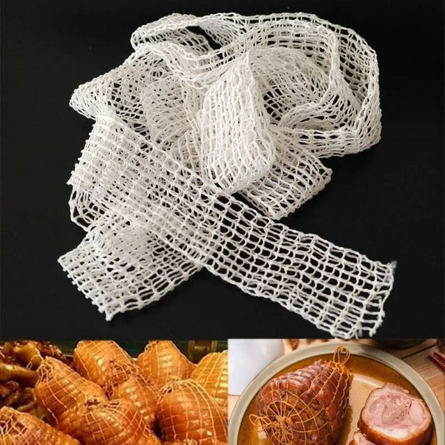 Wurstnetz aus Kunststoff für Fleisch und Schinken in Weiß zum Verpacken von Hot Dogs und Wurstwaren - Bild 1