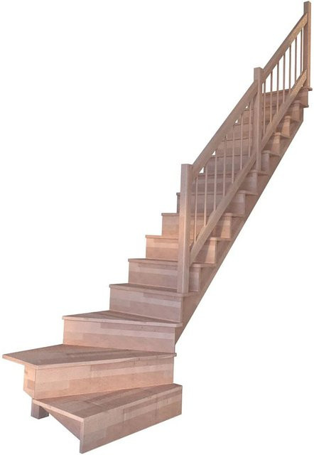 StarWood Treppen Lindos Pro Gewendelte Treppenstufe aus Buche in Braun, Breite: 100 cm - Bild 1
