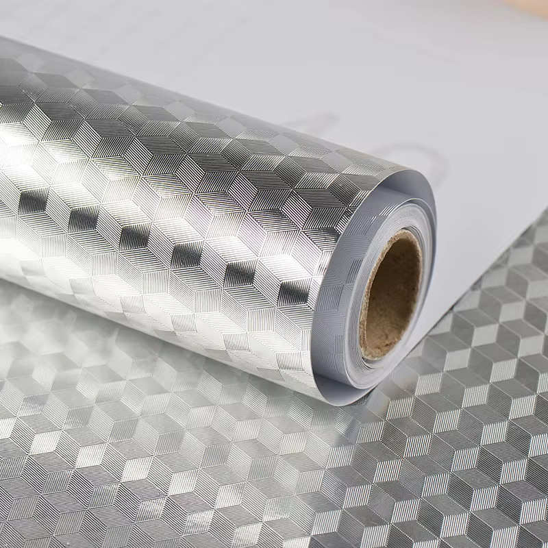 Selbstklebender Kontaktpapier in Silber mit metallischer Textur, wasserfest und ölabweisend, Breite: 40 cm - Bild 2
