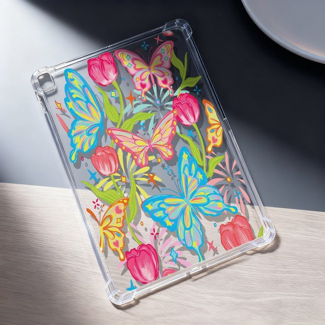 Silikon Schmetterlings Schutzhülle für Apple iPad in Multicolor - Bild 1