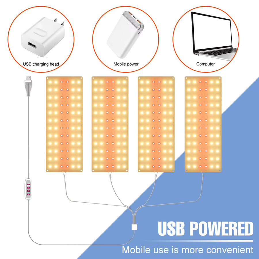 CanLing Vollspektrum Quantum Board LED Pflanzenlampe mit Timer für Kaktus, Gemüse und Obst, DC5V USB Anschluss - Bild 3