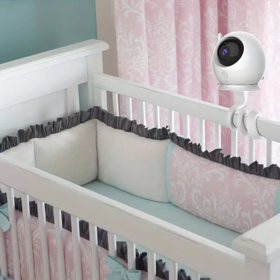 Universelle Babyphone Halterung mit flexiblem Schwanenhals, Lochfreie Montage für Wiege und Gitterbett, Webcam Ständer, erhältlich in Schwarz oder Weiß - Bild 2