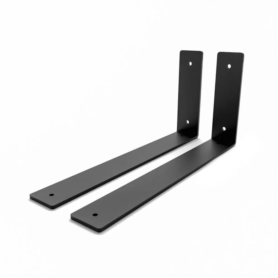 HEVVA Regalwinkel FREIBERG 2er Set Schwarz matt aus Metall, Tiefe: 30 cm - Bild 2