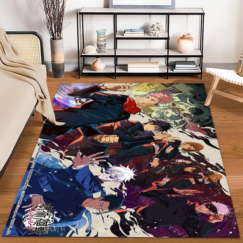 Haisilk Moon Anime-Teppich mit Jujutsu Kaisen Charakteren, rutschfest und waschbar, Rechteck, B/T: 60 x 40 cm, Multicolour - Bild 2