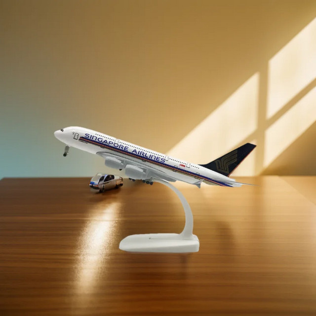 ZOCO Flugzeugmodell A380 Singapore Airlines aus Metall in Weiß, 20 cm - Bild 1