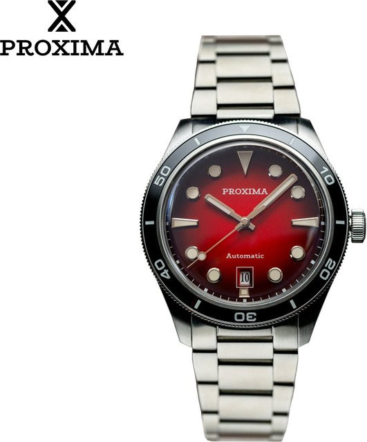Proxima Armbanduhr Automatik, Edelstahl, Schwarz, Herren - Bild 1