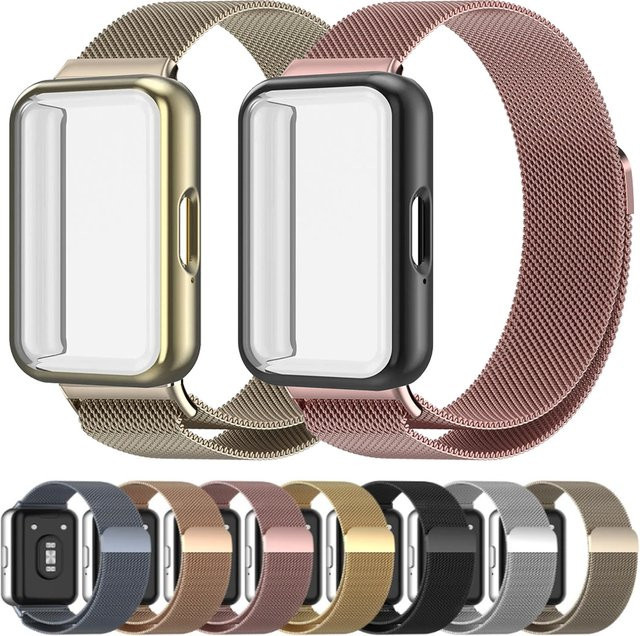 Samsung Uhrenarmband Milanaise, Edelstahl, Schwarz, Galaxy Fit 3 - Bild 1