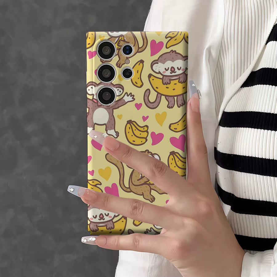 Aurbe Handyhülle für Samsung Galaxy S26 S25 S24 S23 Ultra Plus mit niedlichem Affen- und Bananen-Motiv, mehrfarbig, doppelschichtiger Schutz - Bild 5