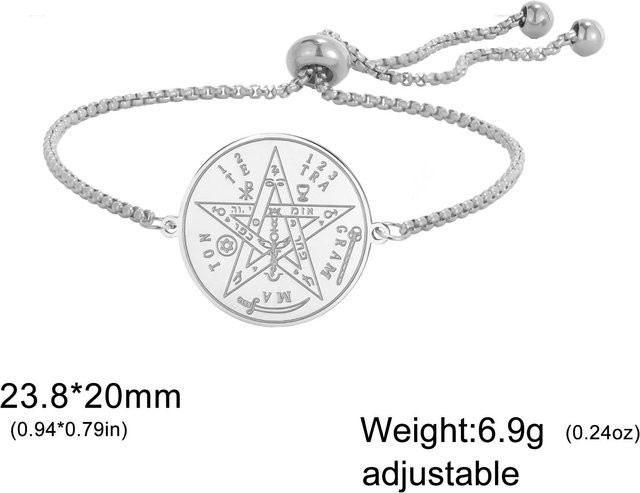 Armband Tetragrammaton, Edelstahl, Weiß, Unisex, 17-22cm - Bild 1
