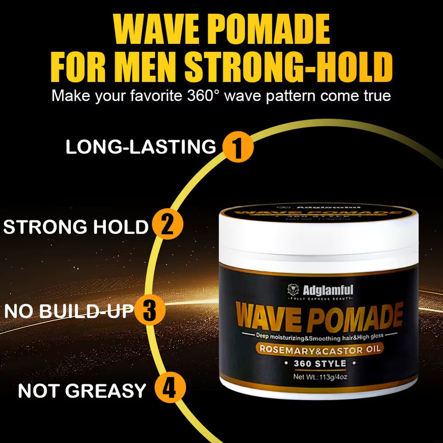 Adglamful 360-Grad-Wellen-Pomade, Paste für Herren, Rosmarin, Rizinusöl, 113 g - Bild 6