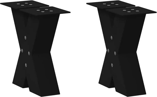 vidaXL Couchtischbeine X-Form aus Stahl in Schwarz Matt, 2 Stück, B/T/H: 40 x 30 x 31 cm - Bild 1
