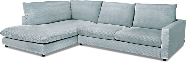 Polsterecke Sansibar Dagebüll in Blau mit Cord-Stoff und Armlehnen, L-Form, B/T/H: 321 x 228 x 84 cm - Bild 1