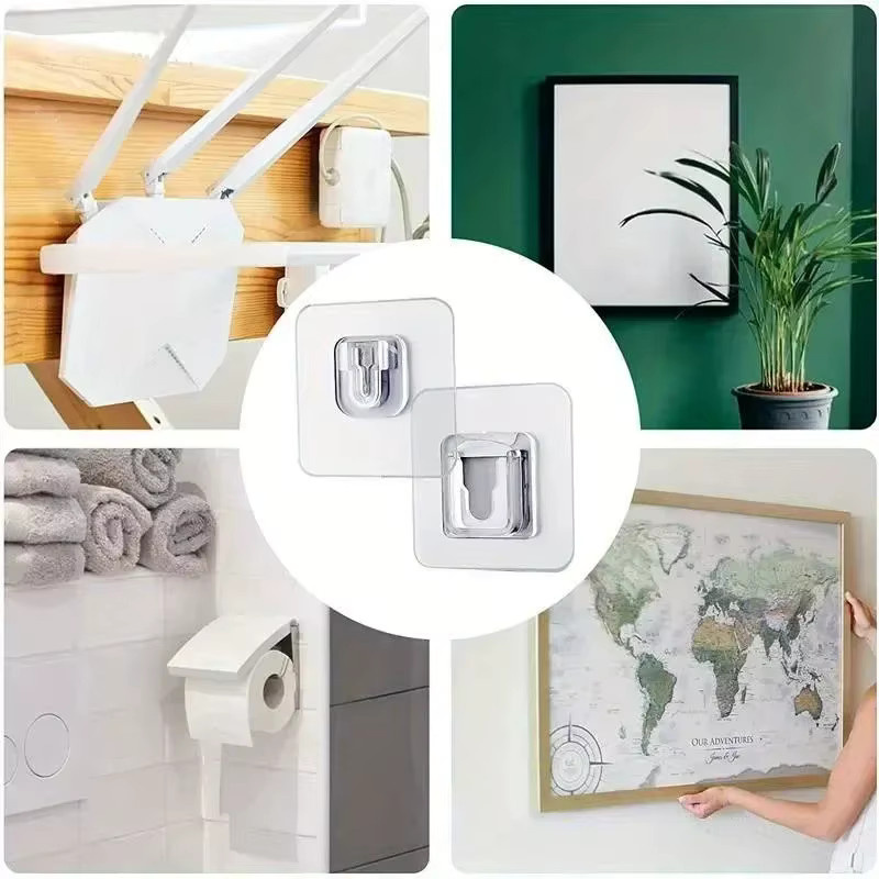 Doppelseitige Klebehaken aus transparentem PVC für die Wandmontage, Mehrzweck-Aufbewahrungshaken für Küche und Büro, B/H/T: 6,0 x 6,0 x 6,0 cm - Bild 4