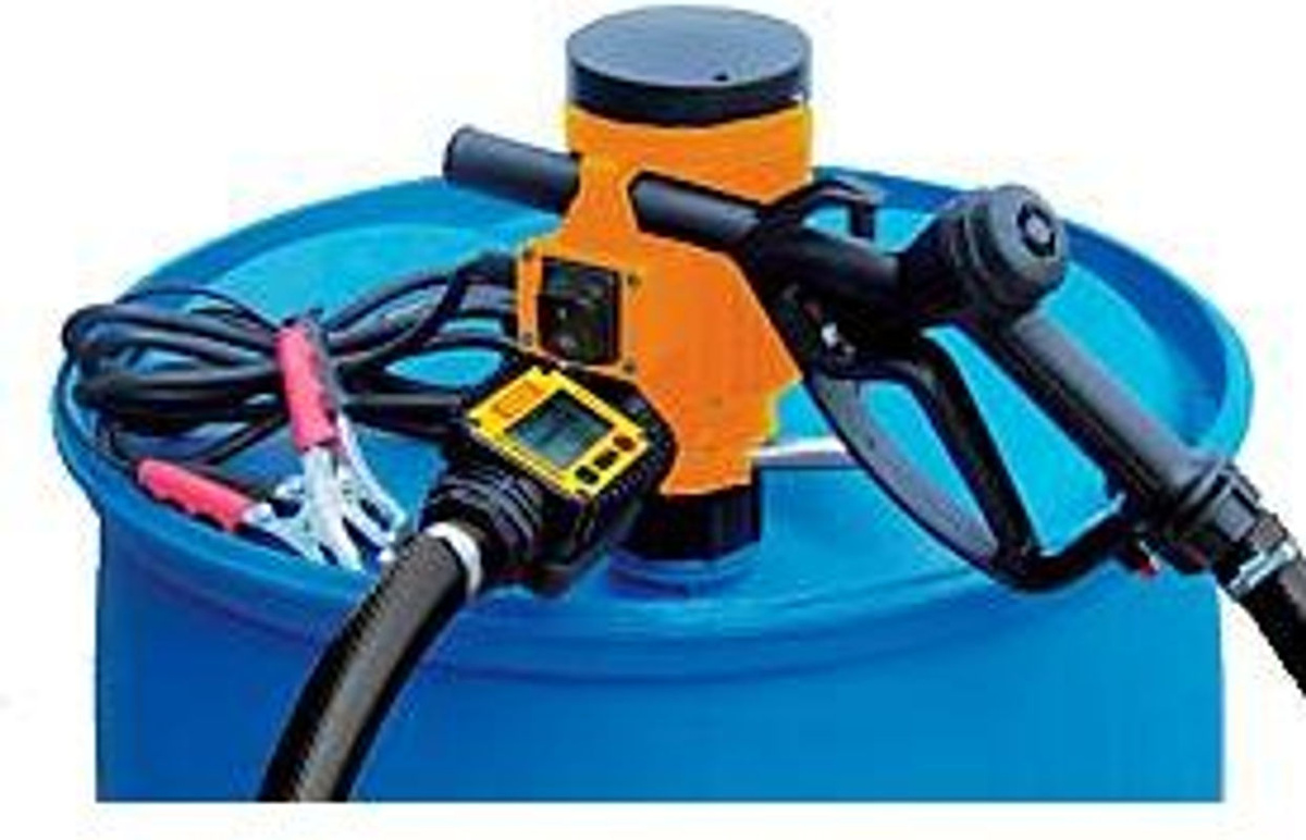 CEMO Elektropumpe 12V in Orange mit 30 l/min Förderleistung, 4 m Anschlusskabel mit Klemmen, 6 m Schlauch und Zapfventil - Bild 5
