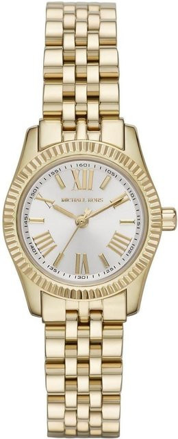 Michael Kors Armbanduhr, Edelstahl, Gold, silbernes Zifferblatt, 26 mm, Damen - Bild 1