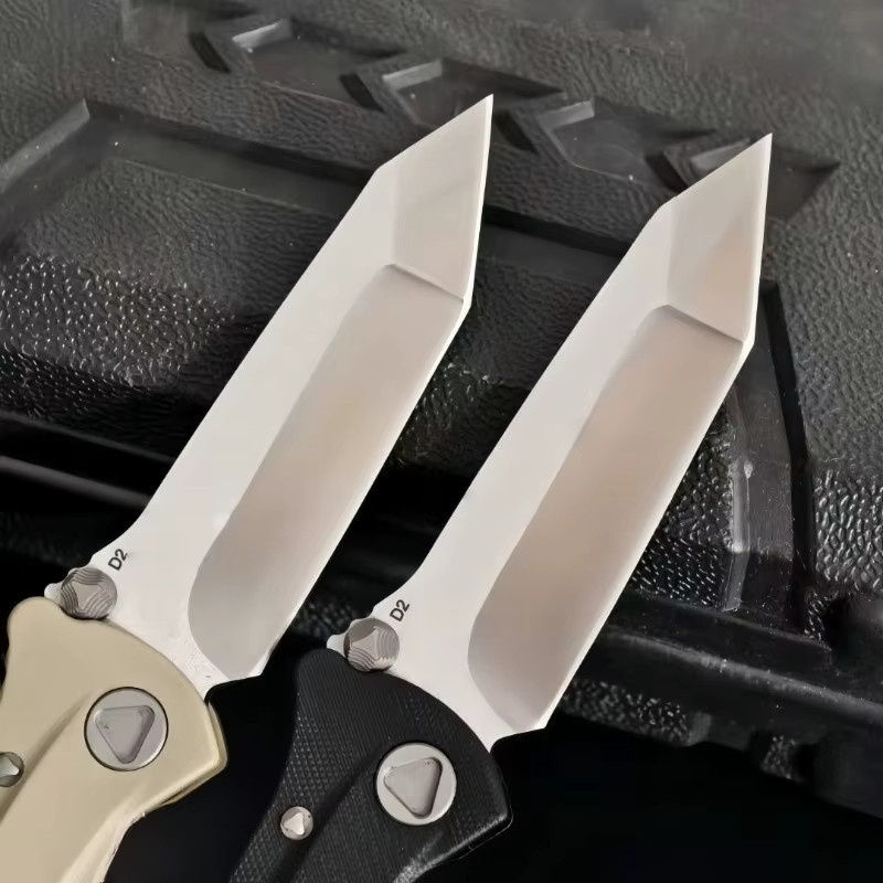 Tragbares D2-Klingen-Klappmesser für Outdoor, Camping und EDC in Schwarz oder Beige aus gehärtetem Stahl - Bild 4