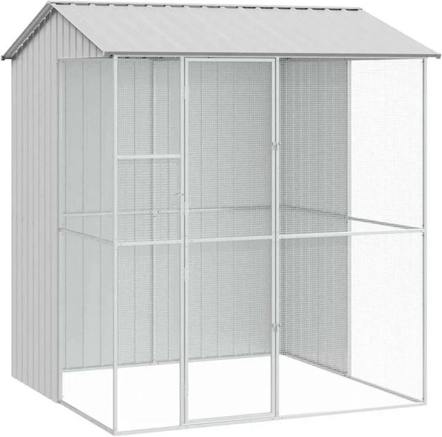 vidaXL Vogelkäfig aus verzinktem Stahl in Grau B/T/H: 215 x 210 x 247 cm - Bild 1