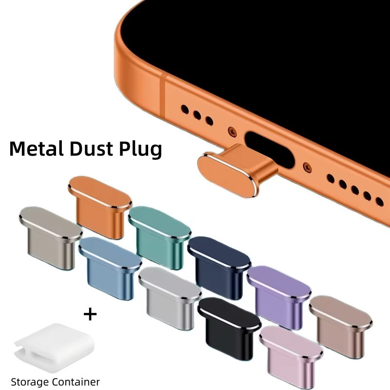 Metall-Staubschutzstecker für iPhone 17 Pro Max 16 15 Serie mit USB-C Anschluss in Blau - Bild 2