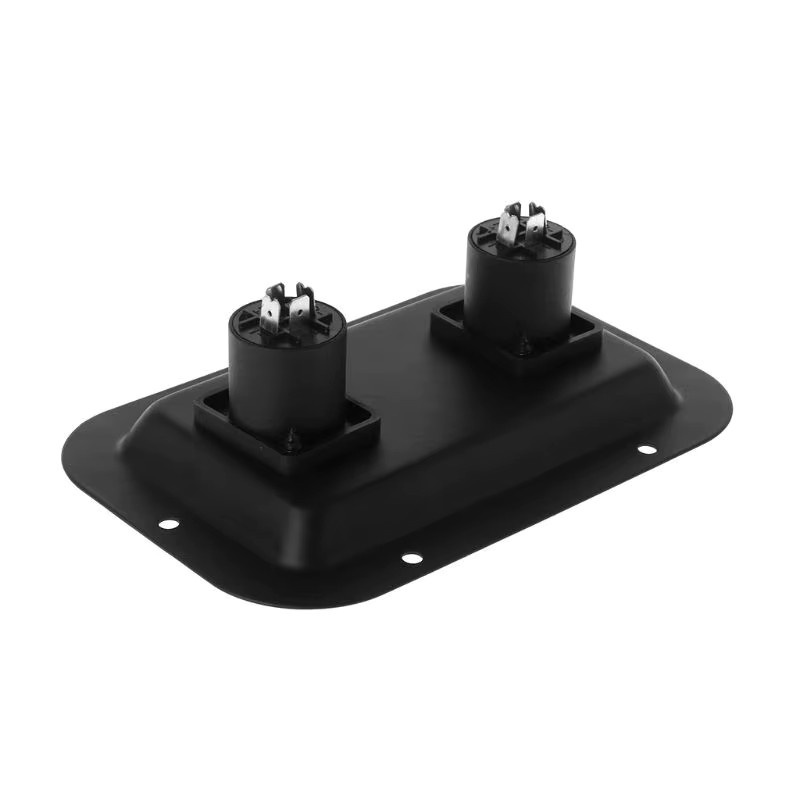 POFAN Lautsprecher-Anschlussdose aus Metall in Schwarz mit Dual SpeakOn Audio-Klinkenplatte für PA-Lautsprecher - Bild 2