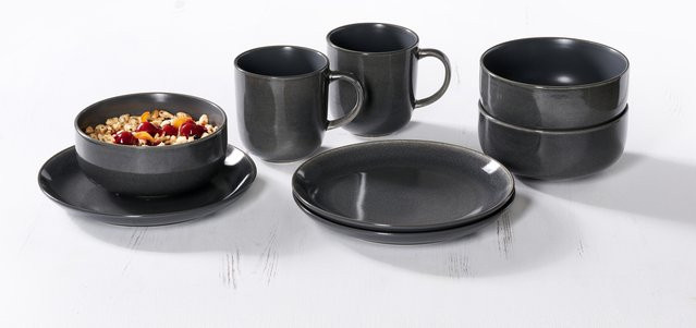 Ritzenhoff & Breker Frühstücksset Toledo 12-teilig aus Keramik in Grün und Grau - Bild 1