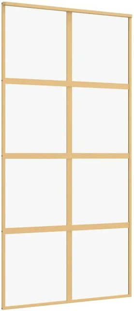 vidaXL Schiebetür in Gold aus ESG-Klarglas und Aluminium, Breite: 102,5 cm, Höhe: 205 cm - Bild 1