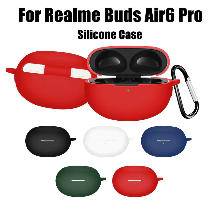 Stoßfeste Silikon-Kopfhörerhülle für Realme Buds Air6 Pro in Schwarz, staubdicht und anti-fingerabdruckbehaftet - Bild 2