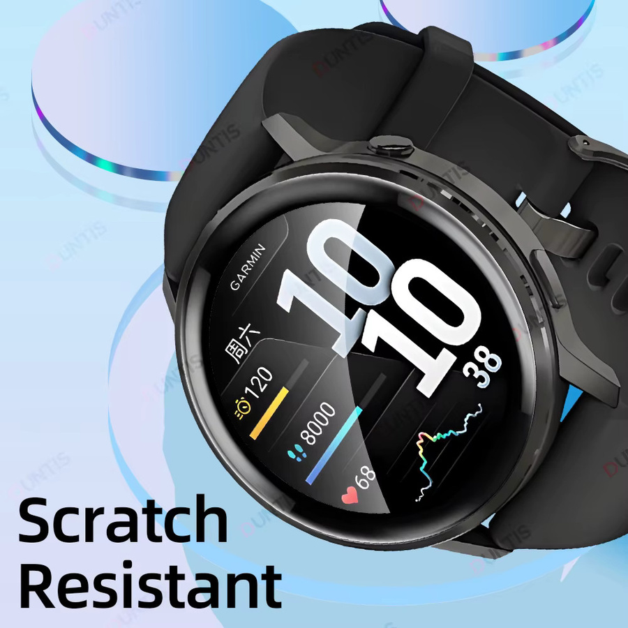 DUNTIS Displayschutzfolie für Garmin Venu 4 45 mm und 41 mm, 3D-gebogener Ultra-HD-Schutz mit vollständiger Abdeckung, transparent - Bild 5