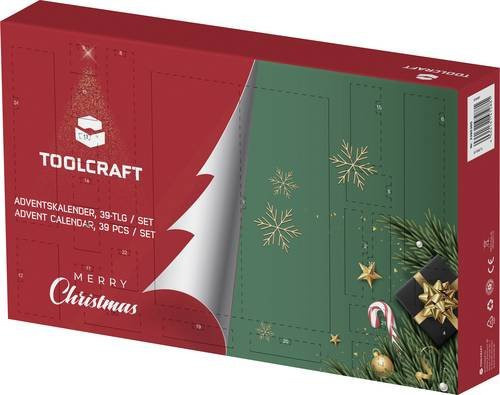 TOOLCRAFT Werkzeug Adventskalender mit 39 Teilen in Rot - Bild 1