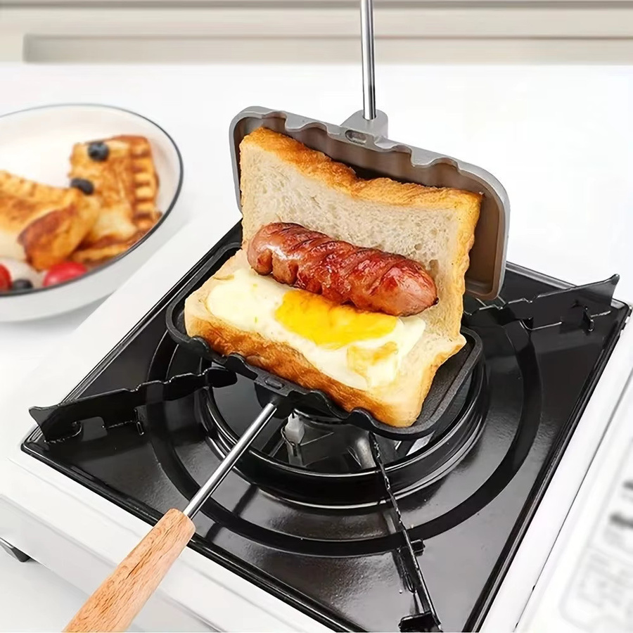 FEB.WIND Sandwichmaker mit zwei Oberflächen und abnehmbarem Griff in Schwarz und Grau - Bild 5
