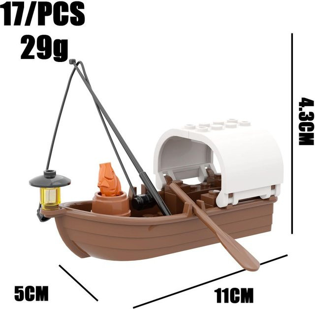 DBPALY Piratenschiff Fischerboot Mittelalter Bausteine ab 3 Jahren - Bild 1