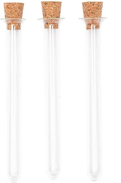 idee. Creativmarkt Reagenzglas mit Korken aus Glas, transparent, 3 Stück, Höhe: 16 cm - Bild 1