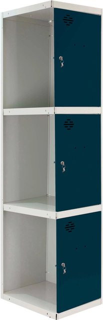 PROREGAL Spind AMEGO Anbaumodul mit 3 Abteilen, Schließfach Garderobe aus Metall, Grau-Anthrazit, H x B x T: 180 x 40 x 50 cm - Bild 1